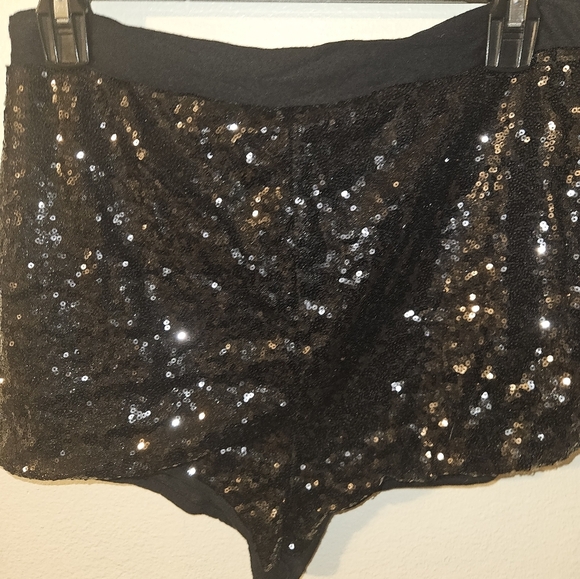 HAODUOYI Womans Black Sequin Booty Shorts Size Xl - Picture 4 of 9
